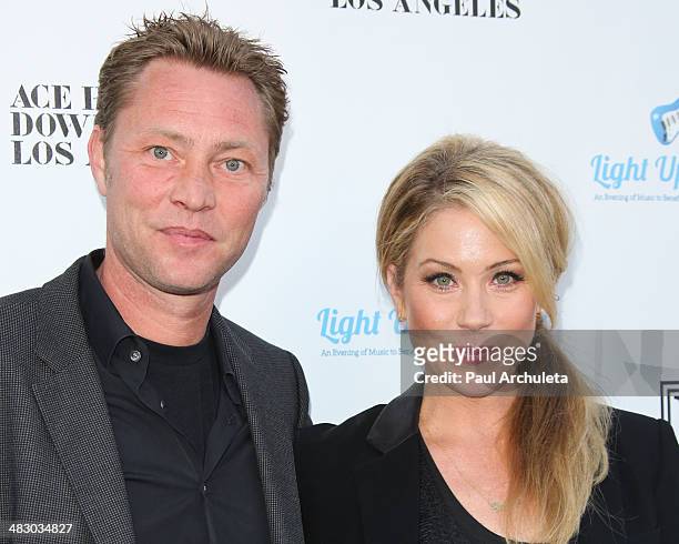 Actress Christina Applegate and her husband Martyn LeNoble attend the 2nd Light Up The Blues concert an evening of music to benefit Autism Speaks at...