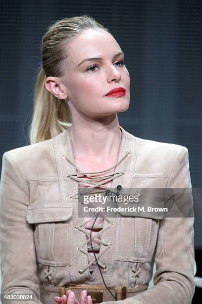 Actress Kate Bosworth speaks onstage during 'The Art of More' panel discussion at the Crackle portion of the 2015 Summer TCA Tour at The Beverly...