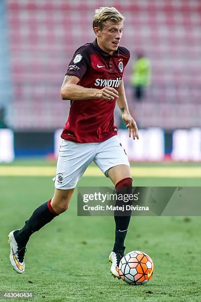 Ladislav Krejci of Sparta Prague in action during the UEFA Champions League Third Qualifying Round 2nd Leg match between Sparta Prague and CSKA...