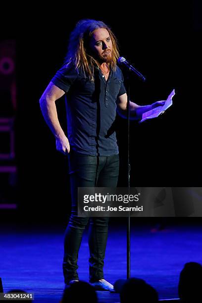 Tim Minchin performs onstage at the KROQ 106.7 FM Kevin & Bean's April Foolishness 2014 at The Shrine Auditorium on April 5, 2014 in Los Angeles,...