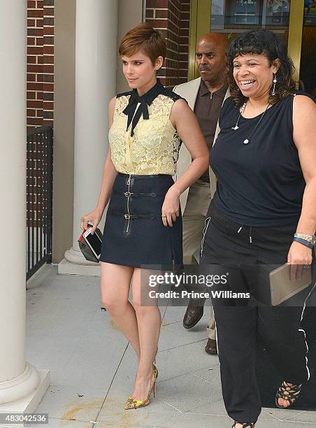 Kate Mara attends "Fantastic Four" red carpet screening at Cinebistro on July 30, 2015 in Atlanta, Georgia.