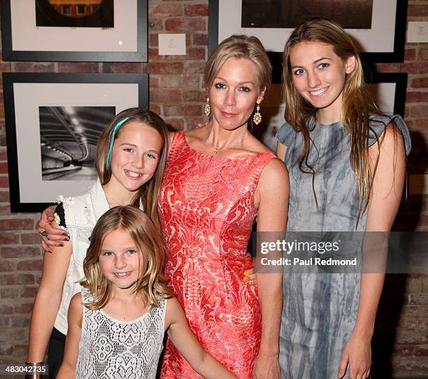 Actress Jennie Garth and daughters Lola Ray Facinelli, Luca Bella Facinelli and Fiona Eve Facinelli attend the "Jennie Garth: Awake" opening night...