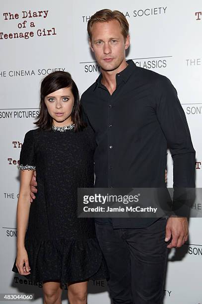Actors Bel Powley and Alexander Skarsgard attend the screening of Sony Pictures Classics "The Diary Of A Teenage Girl" hosted by The Cinema Society...