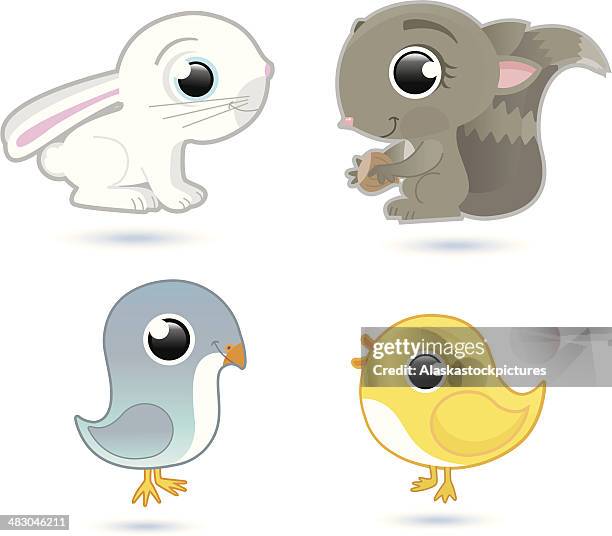 cute animals (4 char.) - red squirrel stock illustrations