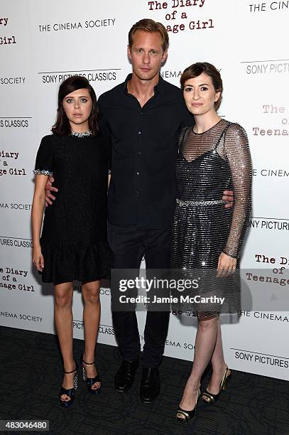 Actors Bel Powley and Alexander Skarsgard and director Marielle Heller attend the screening of Sony Pictures Classics "The Diary Of A Teenage Girl"...