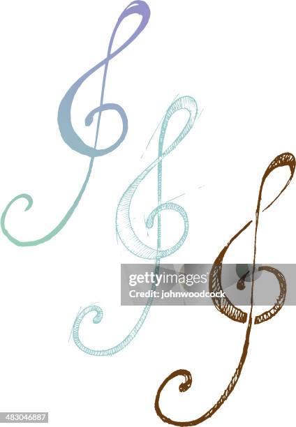 treble clef - treble clef stock illustrations