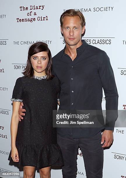 Actors Bel Powley and Alexander Skarsgard attend the Sony Pictures Classics with The Cinema Society host a screening of "The Diary Of A Teenage Girl"...