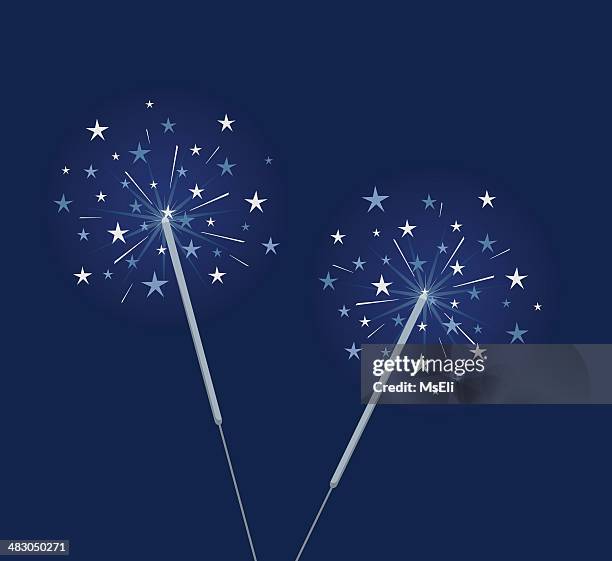 blue sparklers - sparklers stock illustrations