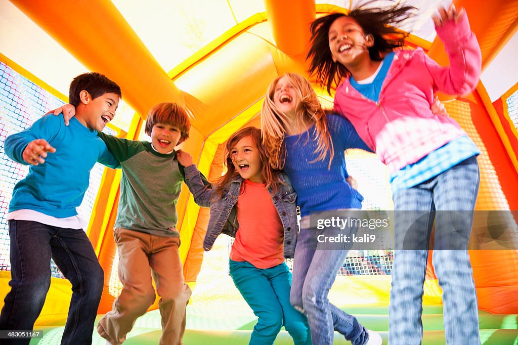 Children in bounce house