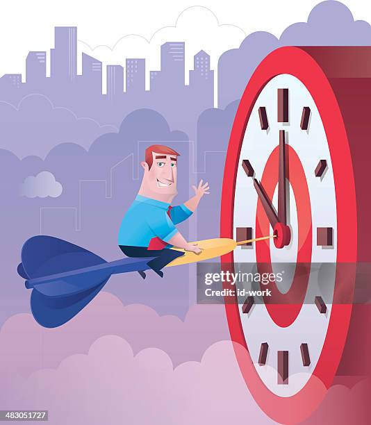 hitting target - man checking watch stock illustrations