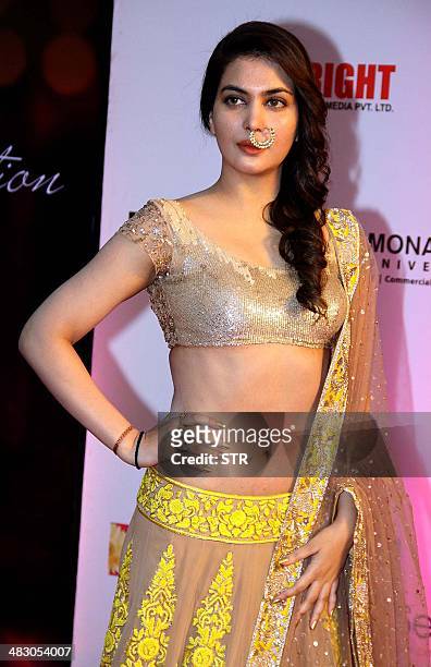 Indian Bollywood film actress Ankita Shorey attends the 'Femina Miss India 2014' grand finale in Mumbai on April 5, 2014. AFP PHOTO