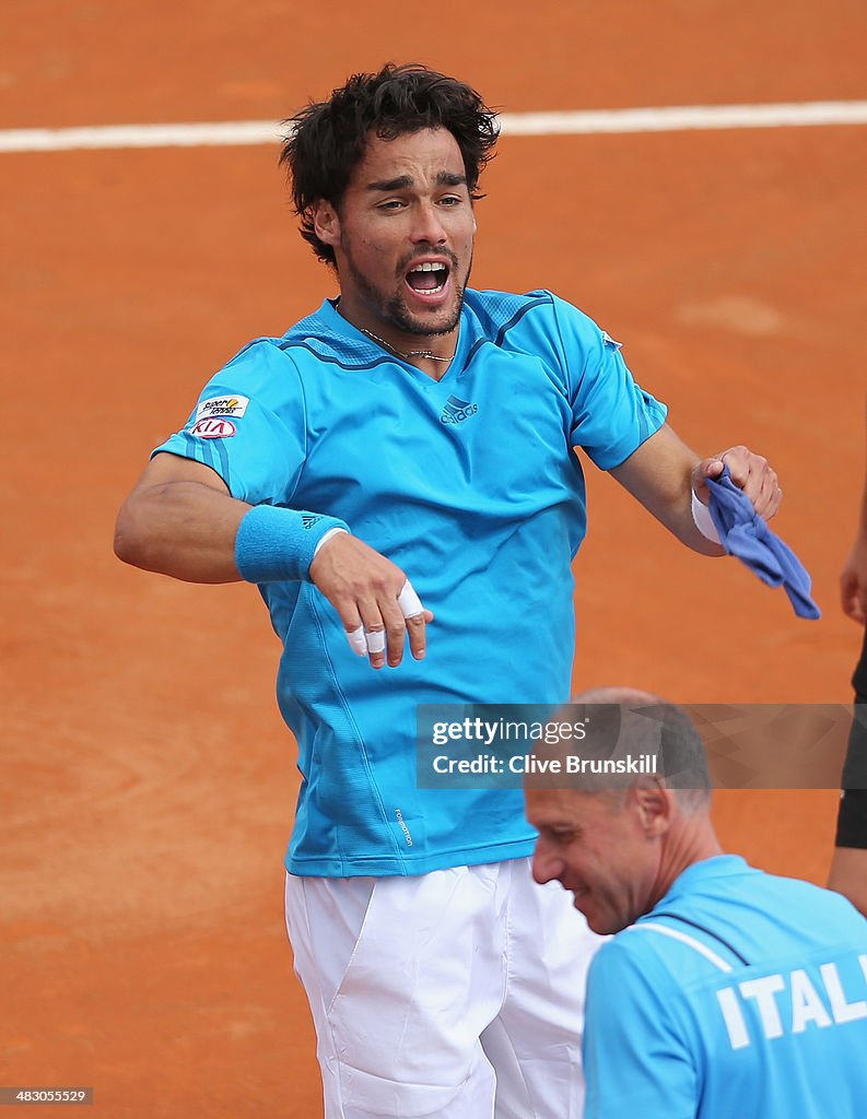 Italy v Great Britain - Davis Cup World Group Quarter-Finals: Day Three