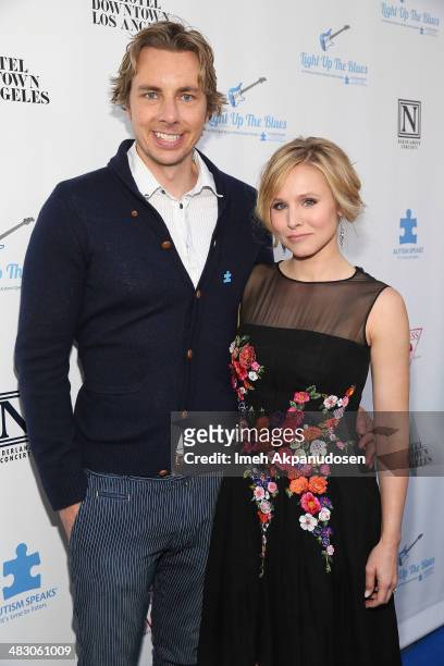 Actor Dax Shepard and actress Kristen Bell attend the 2nd Light Up The Blues Concert - An Evening Of Music To Benefit Autism Speaks at The Theatre At...
