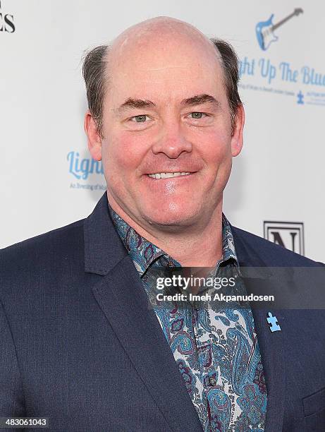 Actor David Koechner attends the 2nd Light Up The Blues Concert - An Evening Of Music To Benefit Autism Speaks at The Theatre At Ace Hotel on April...