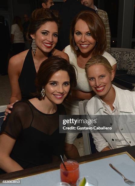 Pamela Silva, Maria Elena Salinas, Ana Wolfington and Karolina Kurkova attend the Haute Living Honors Mark And Rhea Burnett At Fontainbleau Miami...