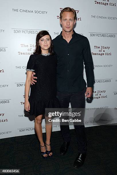 Actress Bel Powley and actor Alexander Skarsgard attend Sony Pictures Classics with The Cinema Society host a Screening Of "The Diary Of A Teenage...