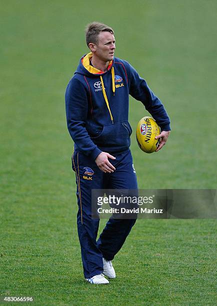 Brent Reilly during an Adelaide Crows AFL training session at the Adelaide Oval on August 6, 2015 in Adelaide, Australia.