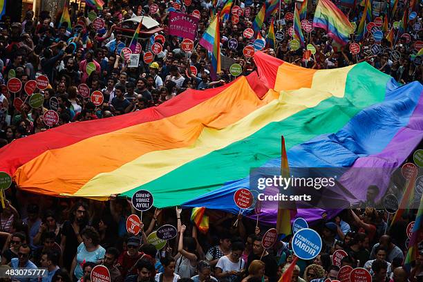 gay pride istanbul - demonstration in madrid stock pictures, royalty-free photos & images