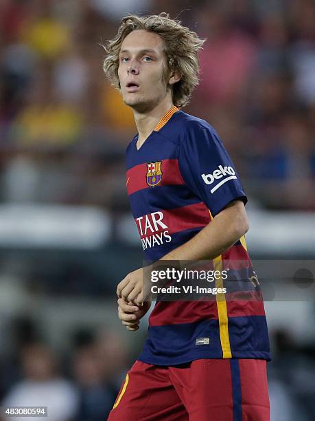 Alen Halilovic of FC Barcelona during the Joan Gamper Trophy match between Barcelona and AS Roma on August 5, 2015 at the Camp Nou stadium in...