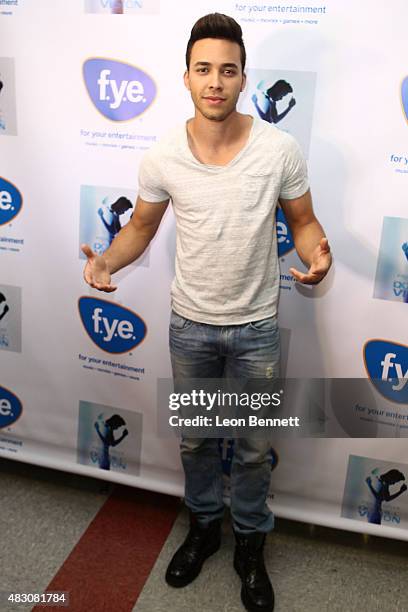 Prince Royce attends a signing for his album "Double Vision" at FYE on August 5, 2015 in Fullerton, California.