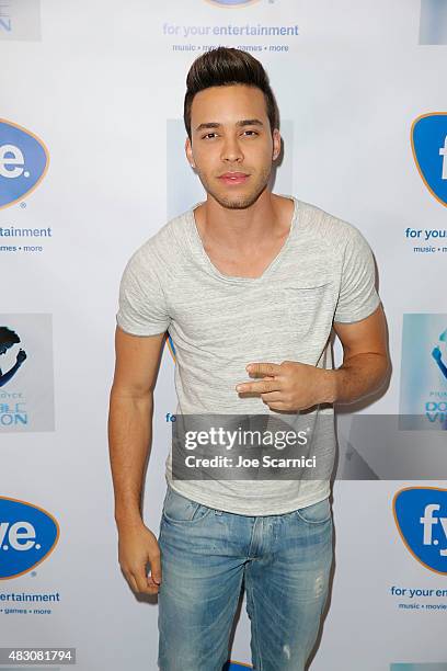 Prince Royce attends an album signing for "Double Vision" at FYE on August 5, 2015 in Fullerton, California.