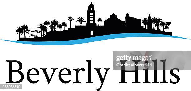 illustrazioni stock, clip art, cartoni animati e icone di tendenza di paesaggio urbano di beverly hills - beverly hills