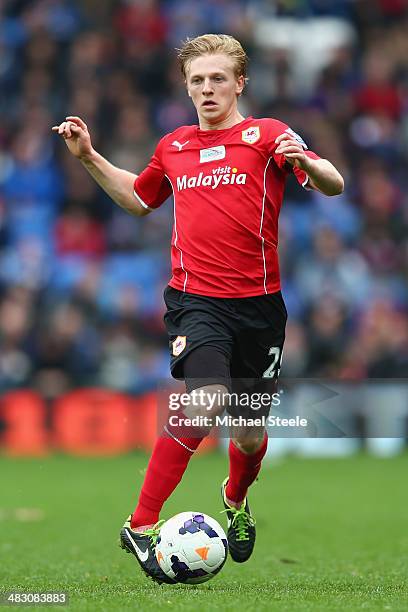 Mats Daehli of Cardiff City during the Barclays Premier League match between Cardiff City and Crystal Palace at Cardiff City Stadium on April 5, 2014...