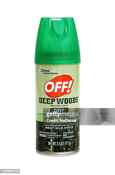 spray container of deep woods off - insect repellent stock pictures, royalty-free photos & images