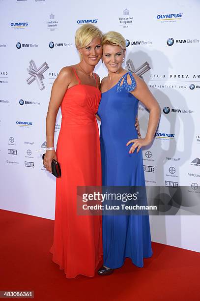 Kamilla Senjo and Juliana Senjo attend Felix Burda Award 2014 at Hotel Adlon on April 6, 2014 in Berlin, Germany.