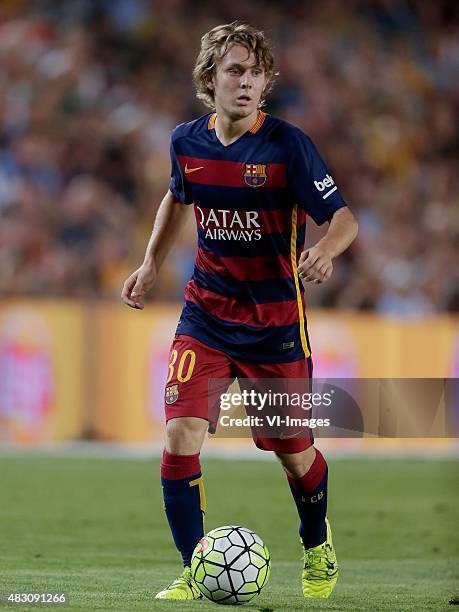 Alen Halilovic of FC Barcelona during the Joan Gamper Trophy match between Barcelona and AS Roma on August 5, 2015 at the Camp Nou stadium in...