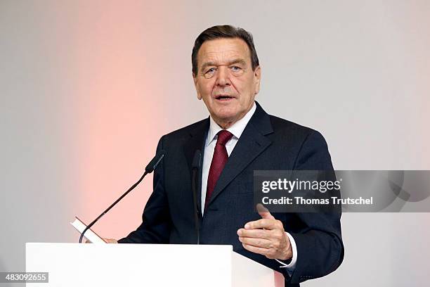 Former German Chancellor Gerhard Schroeder at a reception to mark Schroeder's 70th birthday at Hamburger Bahnhof museum on April 6, 2014 in Berlin,...