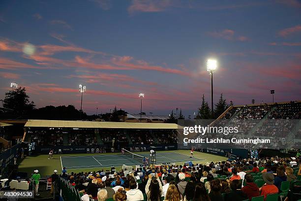General view of the match between Ajla Tomljanovic of Croatia and Madison Keys of the United States during day three of the Bank of the West Classic...