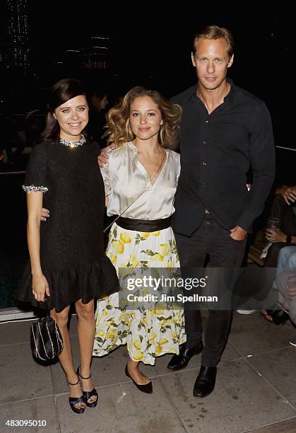 Actors Bel Powley, Margarita Levieva and Alexander Skarsgard attend the after party for the screening of Sony Pictures Classics "The Diary Of A...