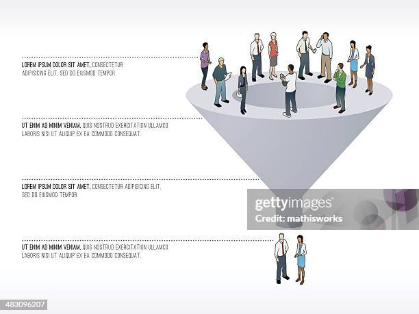 vector concept for sales team - marketing funnel stock illustrations