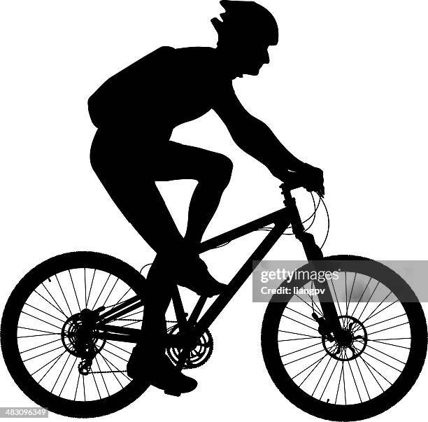 mountain biker - cyclist mountain stock illustrations