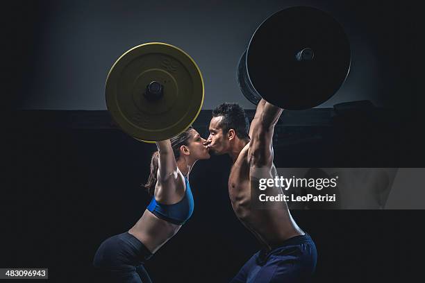 fitness love - flirting gym stock pictures, royalty-free photos & images