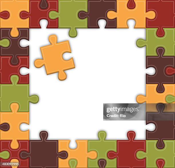 puzzle frame - autistic child stock illustrations