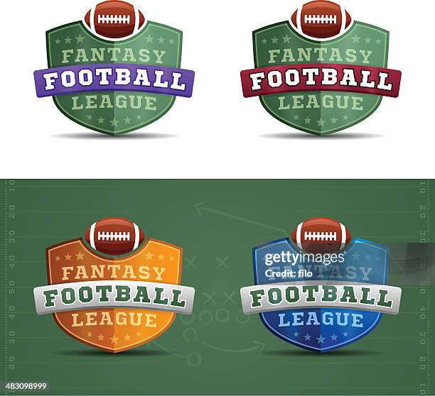 fantasy football league badges - amateur stock illustrations