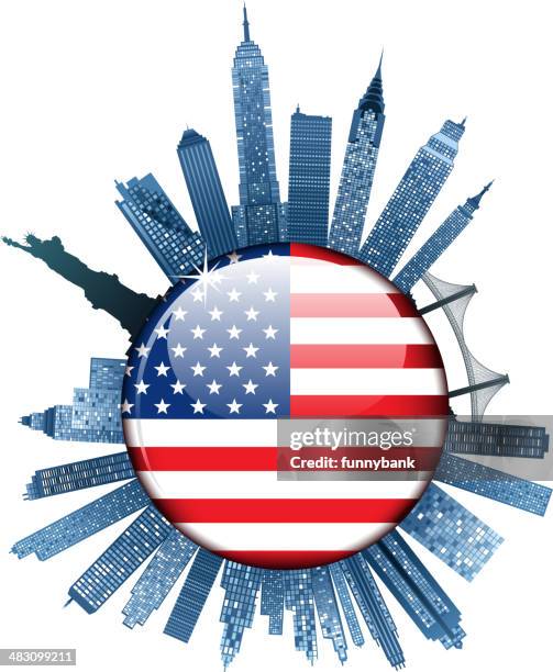 new york city - stars and stripes circle stock illustrations