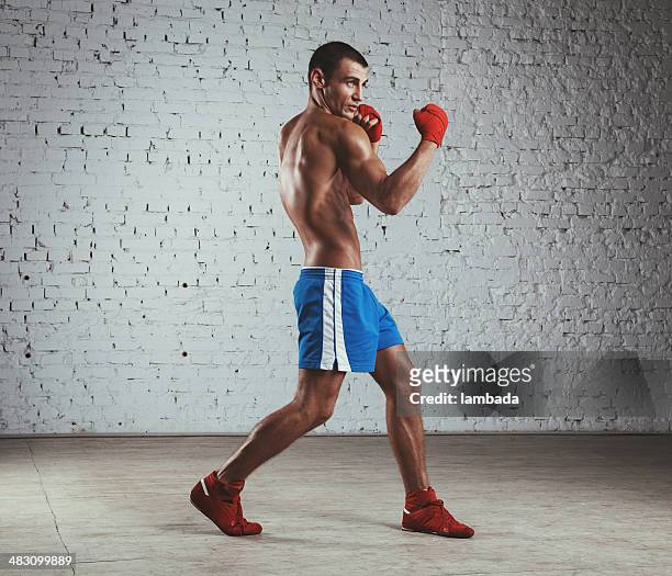boxer throwing uppercut - mixed martial arts stock pictures, royalty-free photos & images