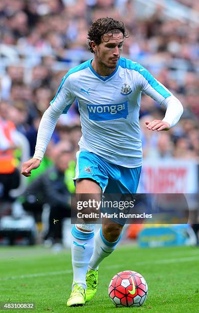 Daryl JanMaat of Newcastle in action during the Pre Season Friendly between Newcastle United and Borussia Moenchengladbach at St James' Park on...