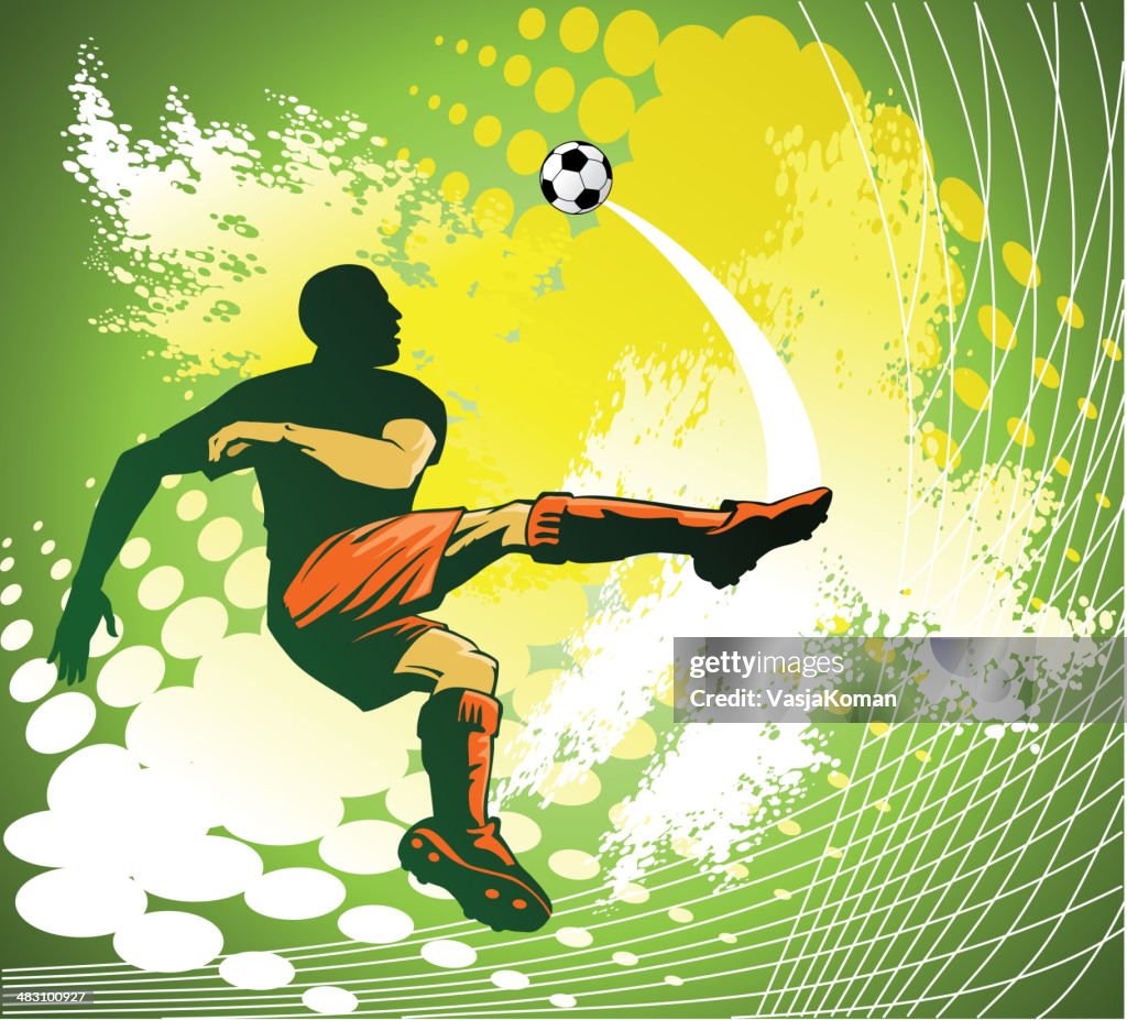 Soccer Player Doing Volley Kick