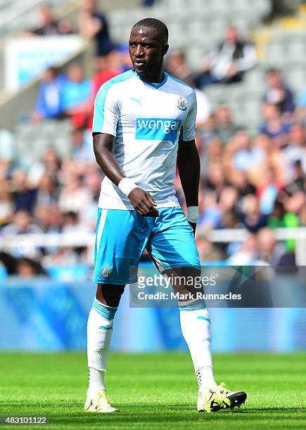 Moussa Sissoko of Newcastle in action during the Pre Season Friendly between Newcastle United and Borussia Moenchengladbach at St James' Park on...