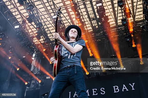 James Bay performs on day three of the Osheaga Music and Arts Festival on August 2, 2015 in Montreal, Canada.