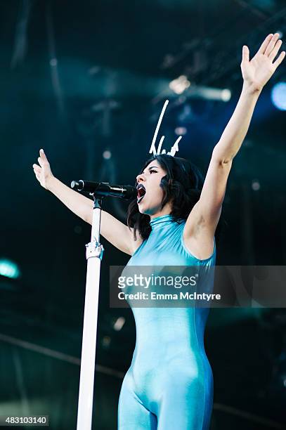 Marina Diamandis of Marina and the Diamonds performs on Day One of the Osheaga Music and Arts Festival on July 31, 2015 in Montreal, Canada.