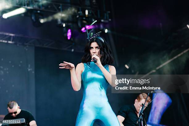 Marina Diamandis of Marina and the Diamonds performs on Day One of the Osheaga Music and Arts Festival on July 31, 2015 in Montreal, Canada.