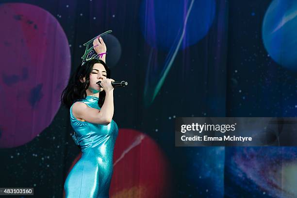 Marina Diamandis of Marina and the Diamonds performs on Day One of the Osheaga Music and Arts Festival on July 31, 2015 in Montreal, Canada.