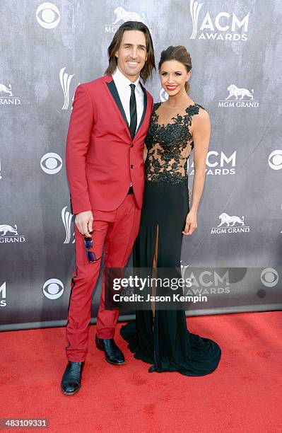 Singer Jake Owen and Lacey Owen attend the 49th Annual Academy Of Country Music Awards at the MGM Grand Garden Arena on April 6, 2014 in Las Vegas,...