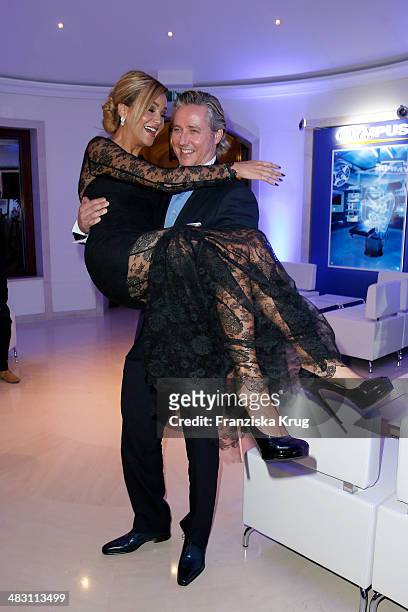 Verona Pooth and Franjo Pooth attend the Felix Burda Award 2014 at Hotel Adlon on April 06, 2014 in Berlin, Germany.