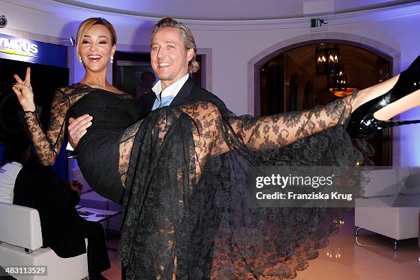 Verona Pooth and Franjo Pooth attend the Felix Burda Award 2014 at Hotel Adlon on April 06, 2014 in Berlin, Germany.